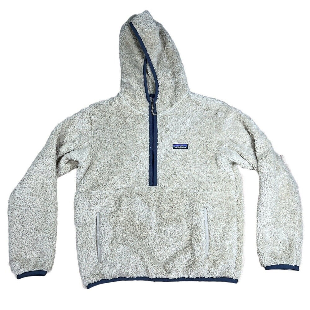 Patagonia Women's Los Gatos Hooded Fleece Pullover Sz Small Shroom Taupe EUC